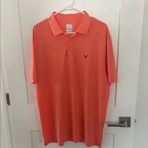 Callaway Golf Men's Coral/Salmon Opti-Dri Performance Polo